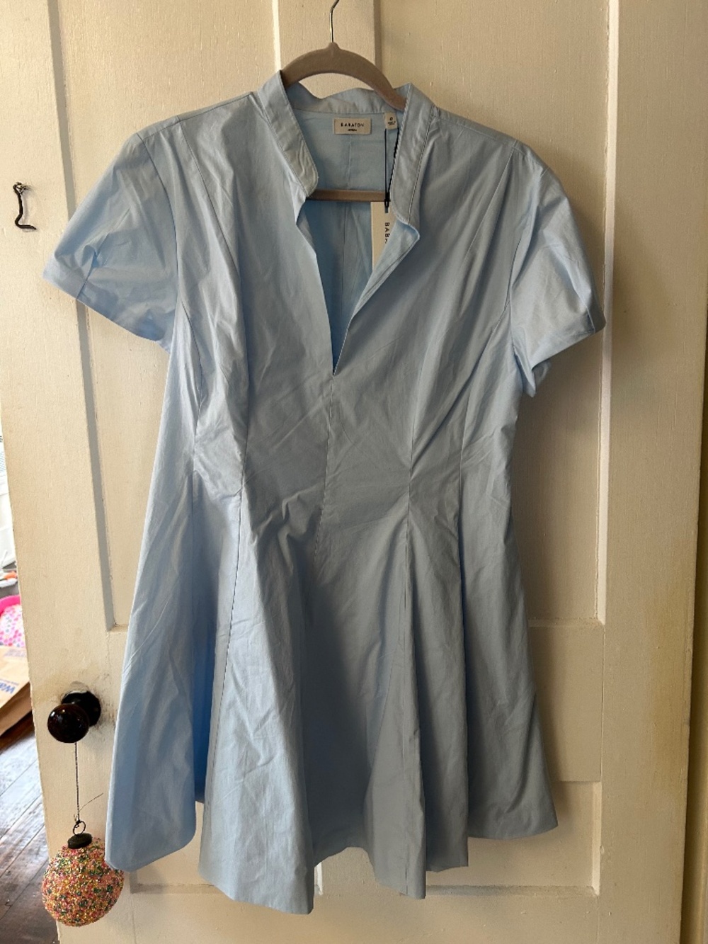 Aritzia Light Blue Fit-and-Flare Dress